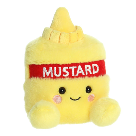 Aurora Palm Pals Newton Mustard plush detail showing the face and smile.