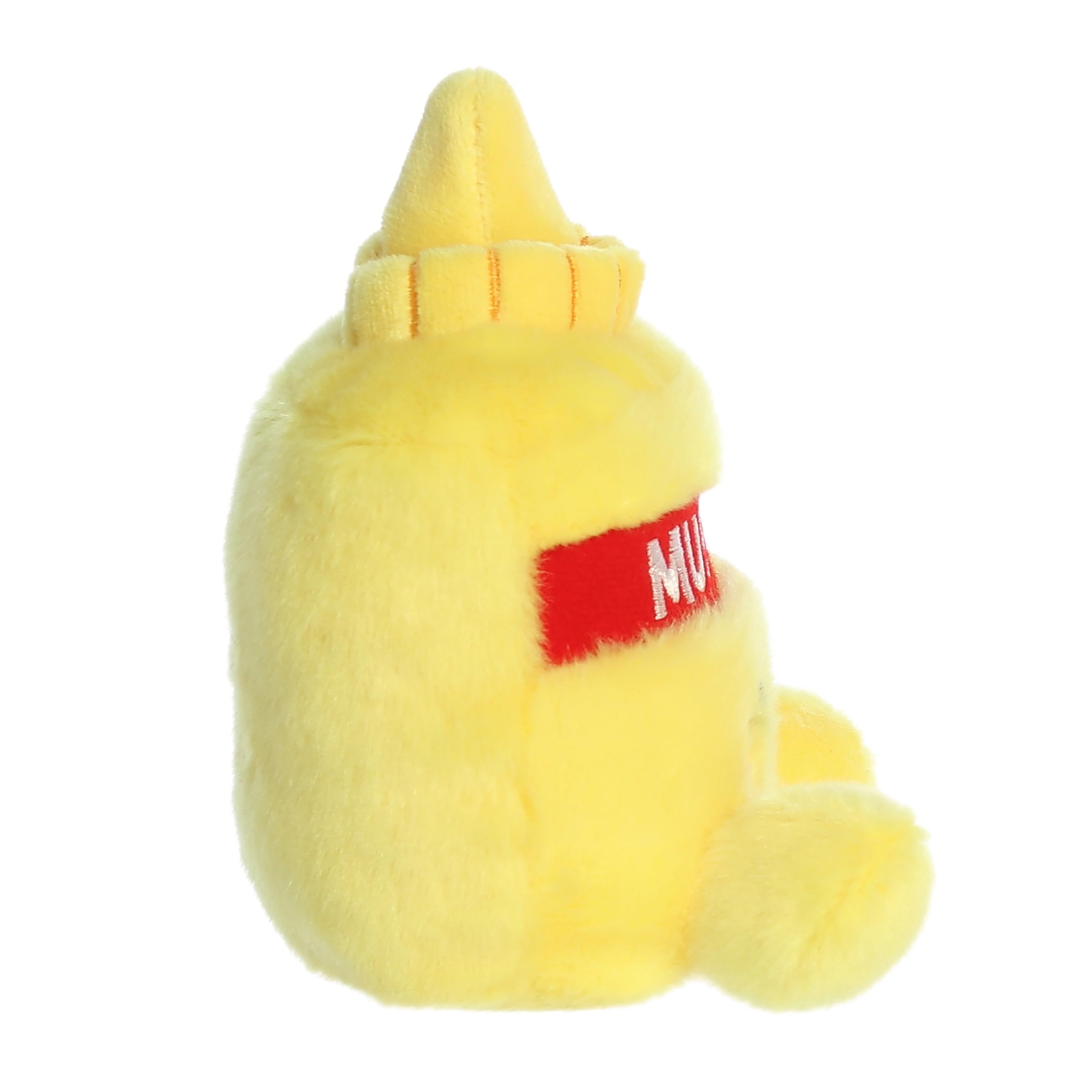 Aurora Palm Pals Newton Mustard plush holding pose, ideal for gifting and collection.