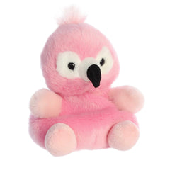 Aurora Palm Pals Pinky Flamingo handheld size demonstrates palm-sized charm for desk companions.