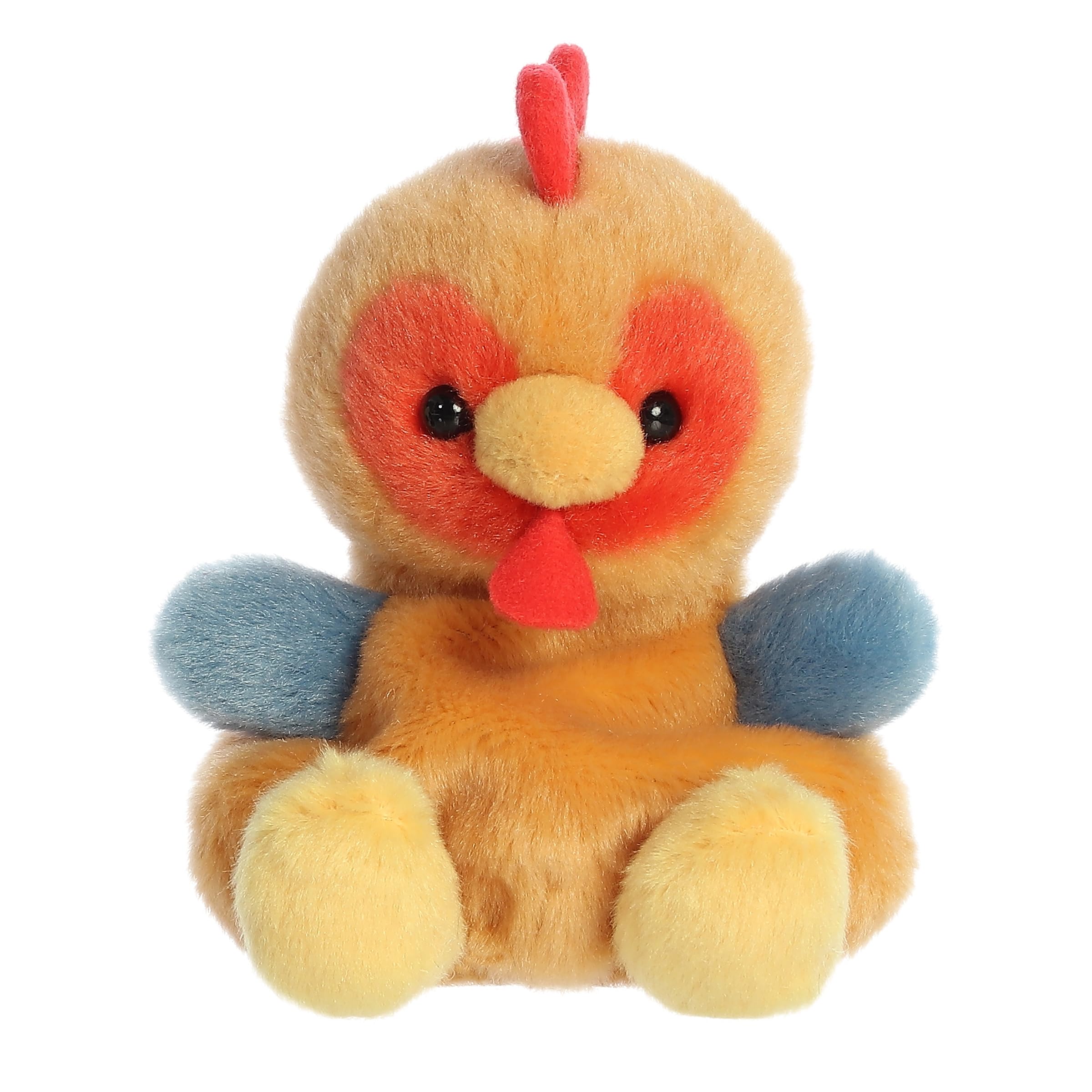 Aurora Palm Pals Red Rooster close-up fur, showcasing soft plush texture.
