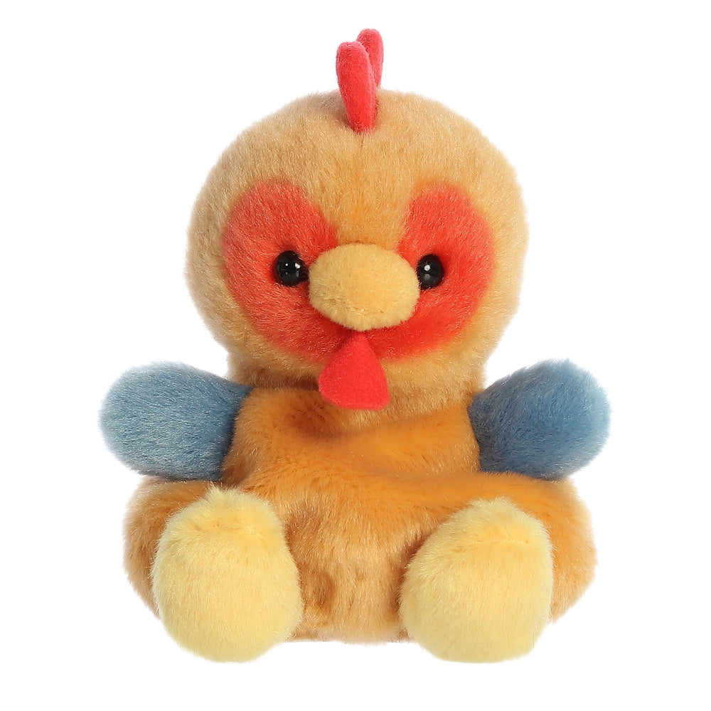 Aurora Palm Pals Red Rooster close-up fur, showcasing soft plush texture.