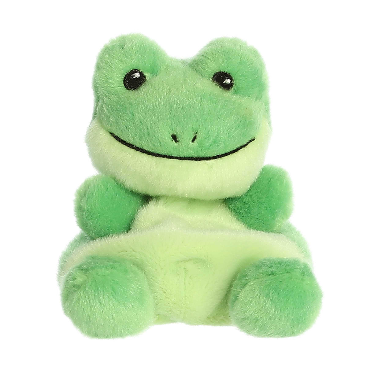 Aurora Ribbits Frog plush front view, palm-sized cuddly companion