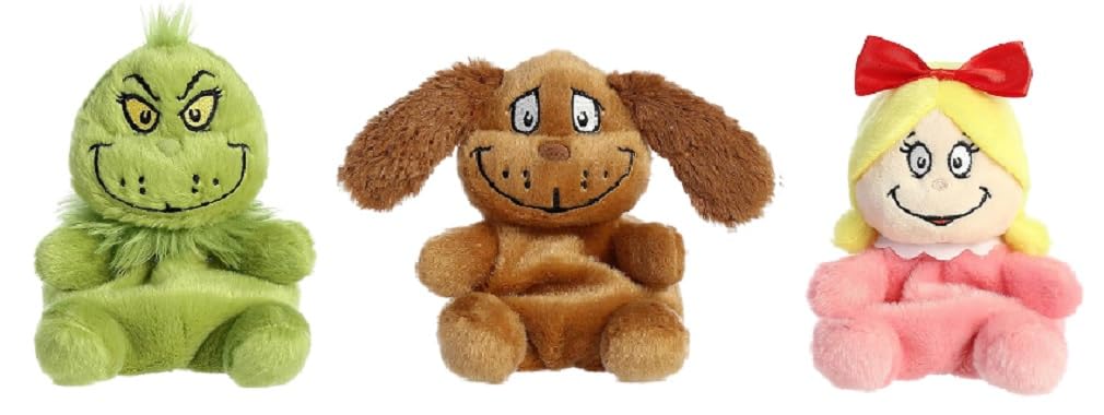 Aurora Palm Pals Santa Grinch 5in plush ready for stocking display