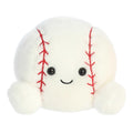 Aurora Palm Pals Slugger Baseball plush in white with soft texture and 5-inch presence, ideal for display.