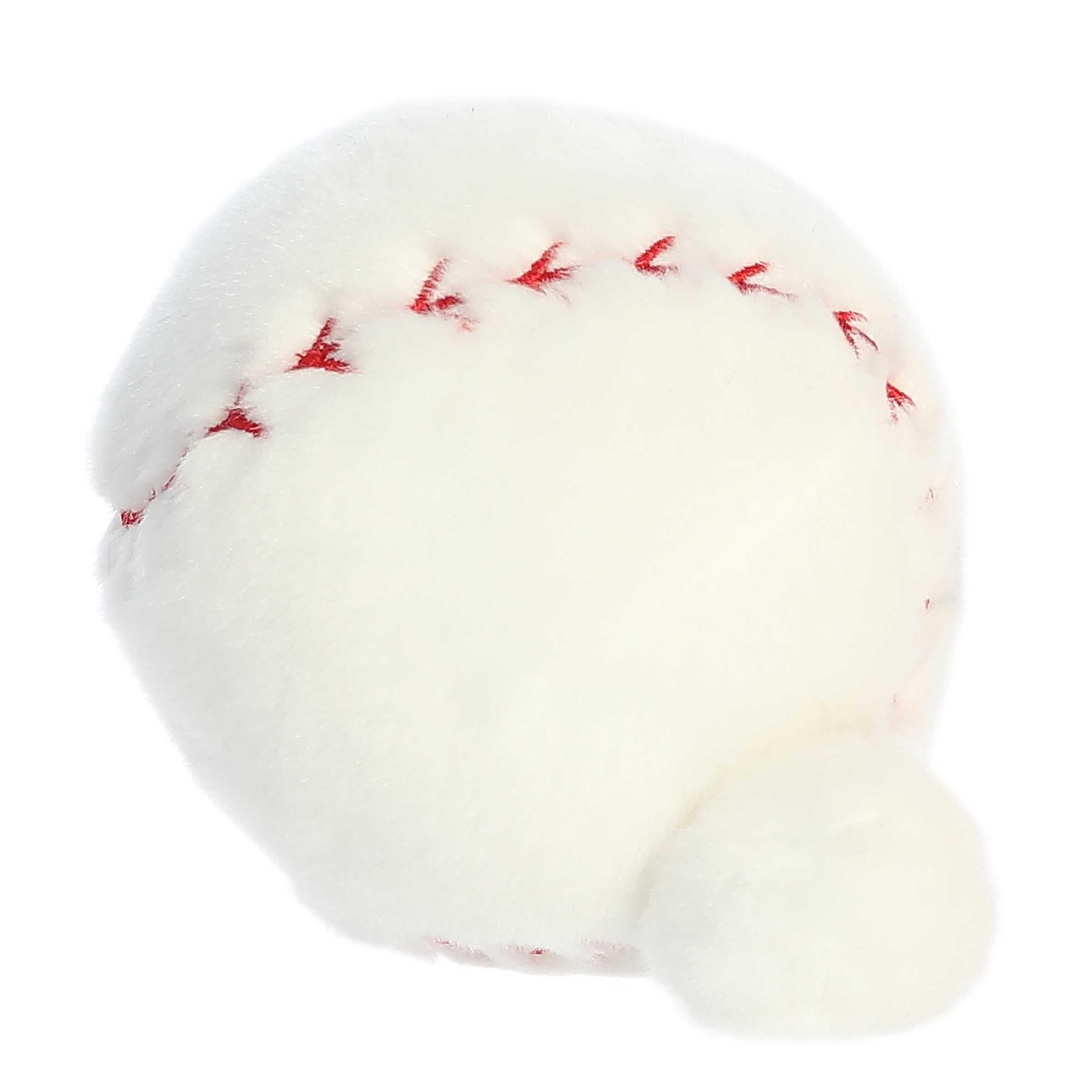 Slugger Baseball plush showing red stitching for nostalgic baseball charm.