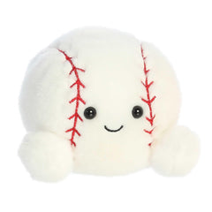 Close-up of Slugger's friendly face and plush softness for comforting play.