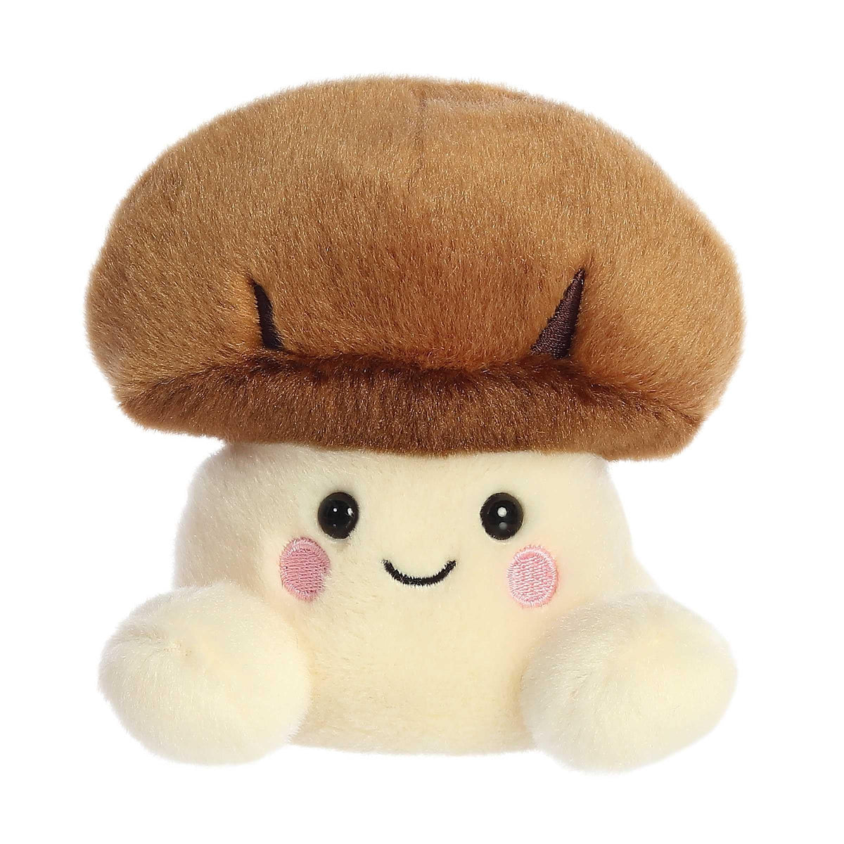 Aurora Umami Shiitake Palm Pals face close-up, showcasing friendly expression and plush softness.