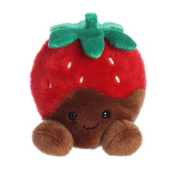 Aurora Palm Pals Valentino Chocolate Strawberry plush, front view, soft cuddly companion.