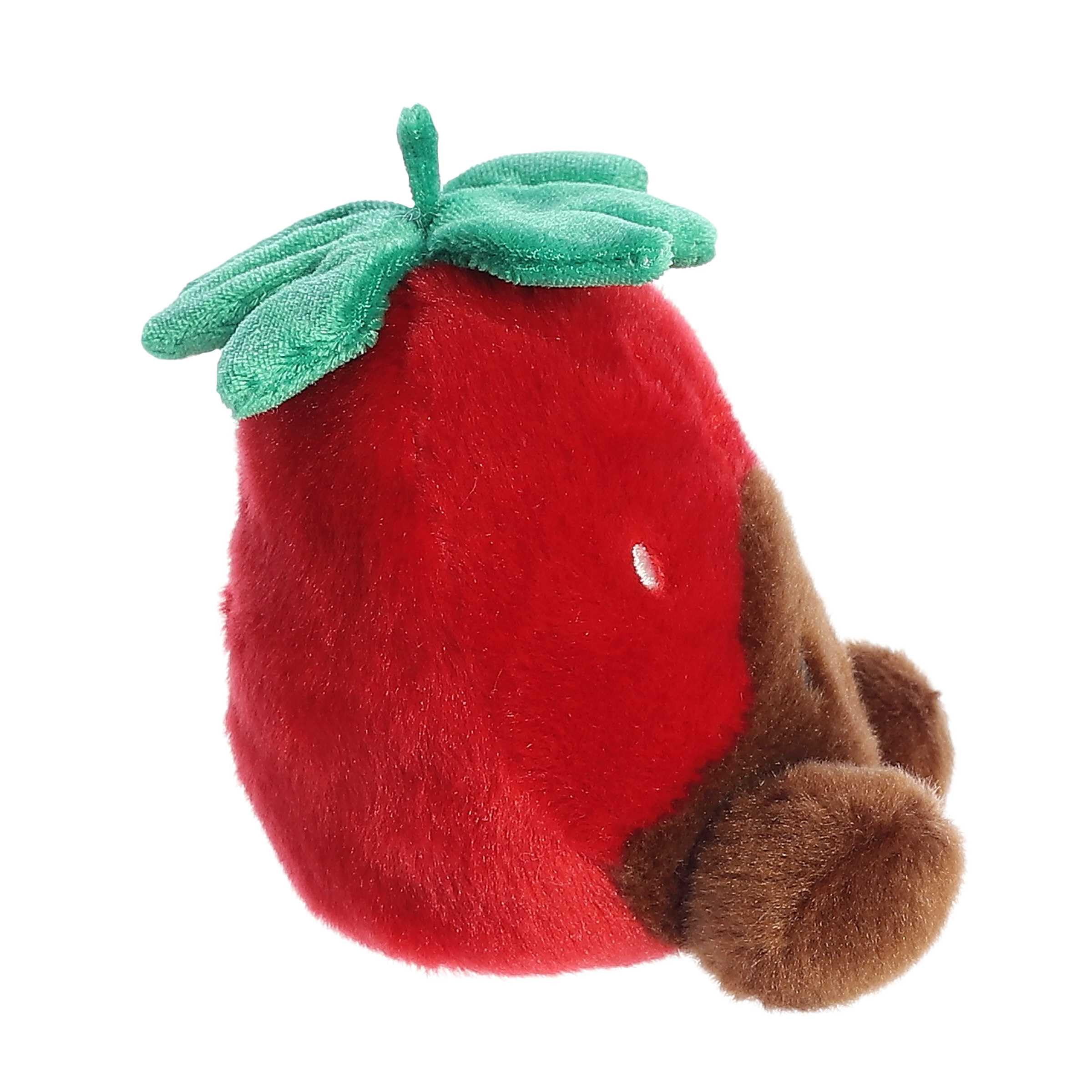 Aurora Valentino Chocolate Strawberry plush in hand, perfect for small hands and travel.