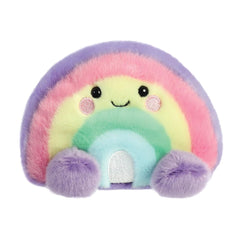 Aurora Vivi Rainbow Palm Pals in pink-purple-yellow-green-blue for soft sensory play.