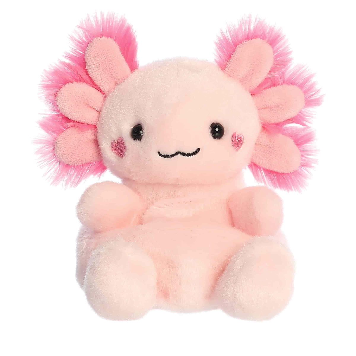 Aurora Palm Pals Xena axolotl plush in pink for cozy hugs and collecting.