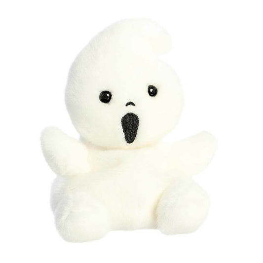 Aurora Boo Ghost palm plush in white, perfect as a tiny gift or desk-friendly decor.