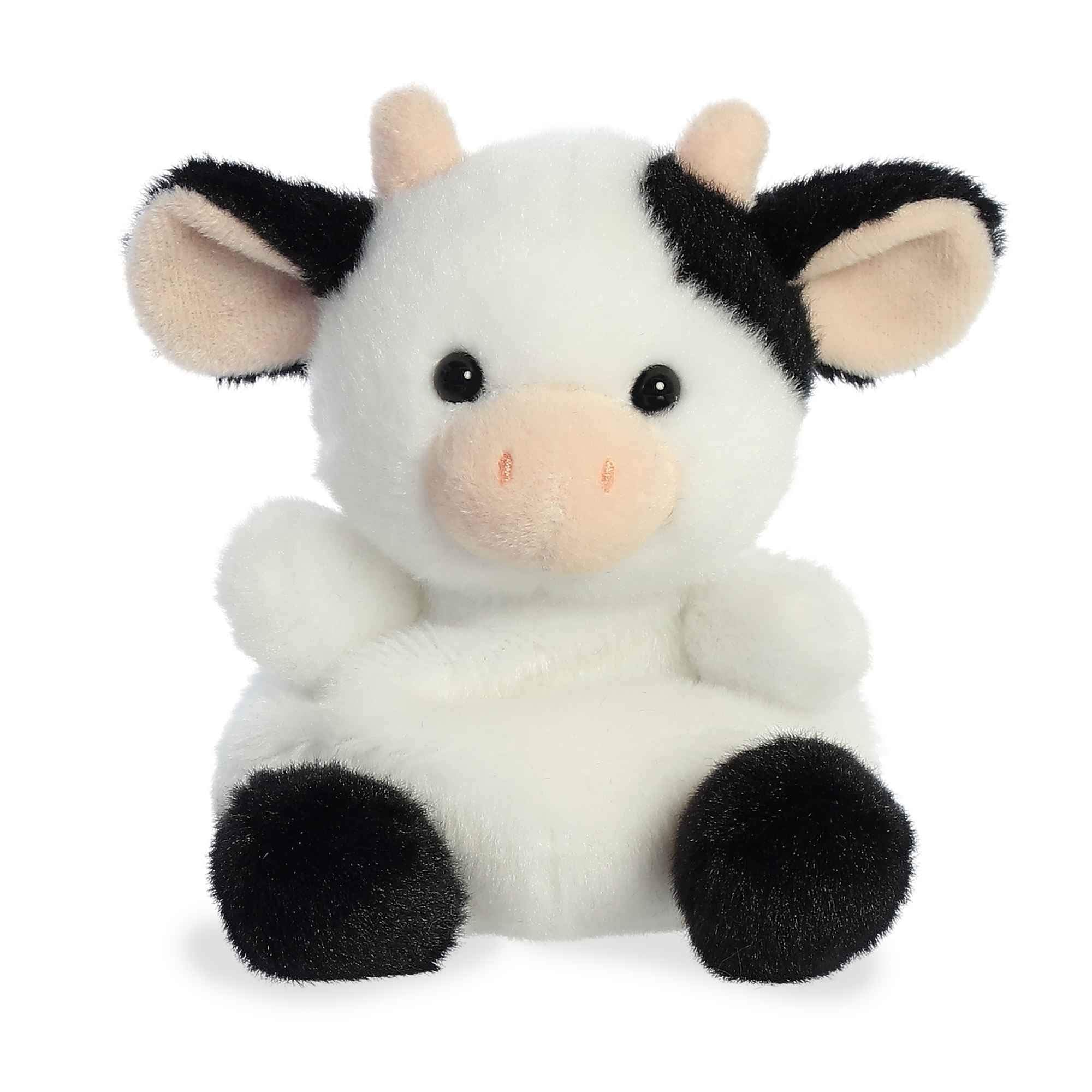 Aurora Sweetie Cow Palm Pals plush front view, cozy hugs