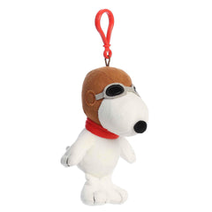 Aurora Peanuts Flying Ace soft plush close-up; emphasizes cuddly texture.