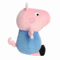 Close-up of soft plush material for cozy hugs with Aurora George Pig.