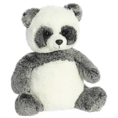 Aurora Ping Panda hug-ready pose highlights understuffed design for gentle cuddles.