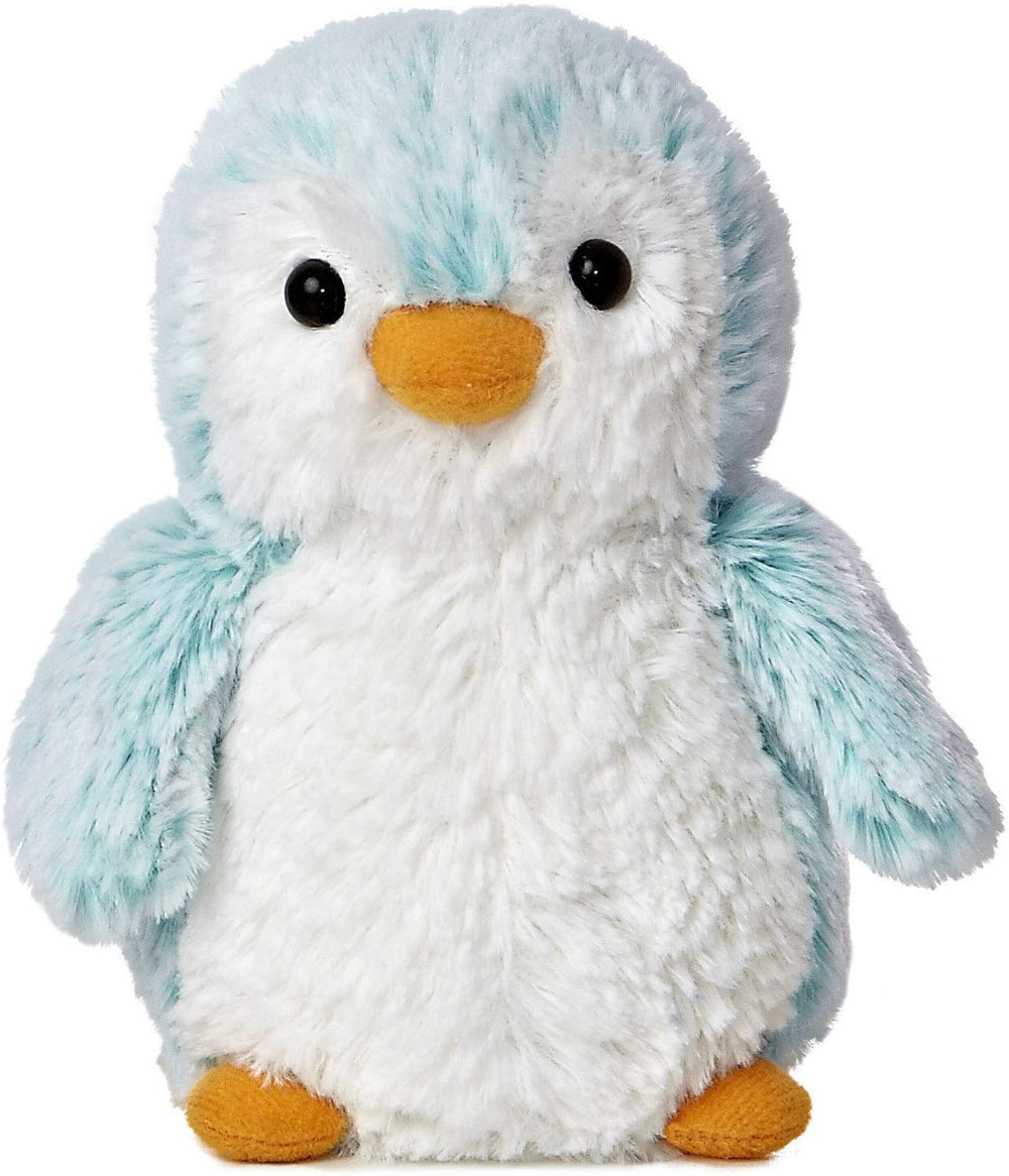 Aurora Pink and Blue Pom Pom Penguin 6-inch plush in packaging, ideal gift