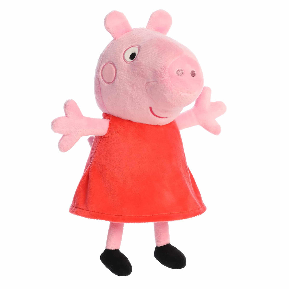 Aurora Playful Peppa Pig stuffed animal size reference approx nine inches for versatile play