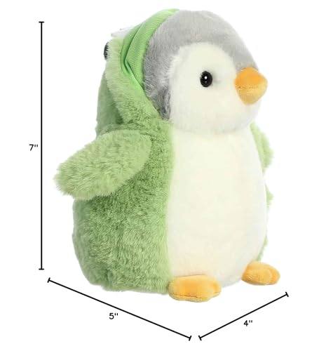 Aurora Playful Pompom Penguin Dino’s compact 7-inch size travels easily.