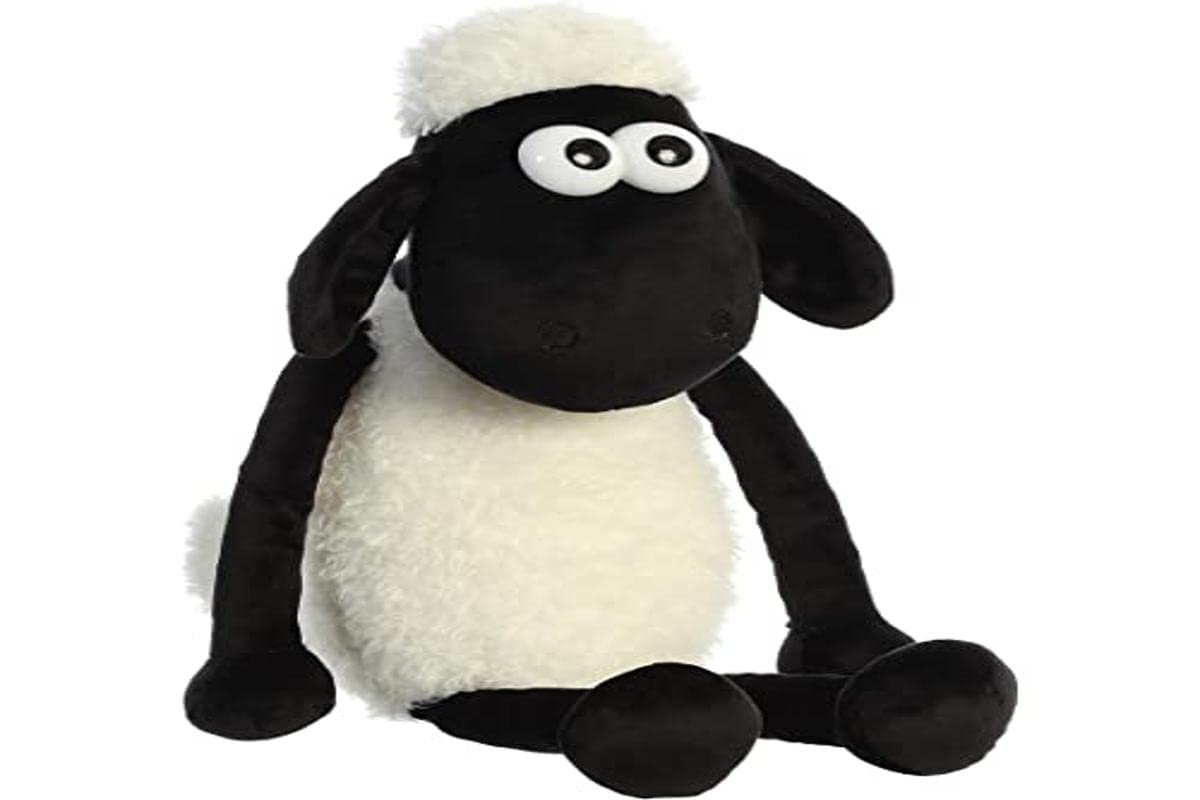 Aurora Shaun the Sheep plush with cream fur, ideal for cozy hugs