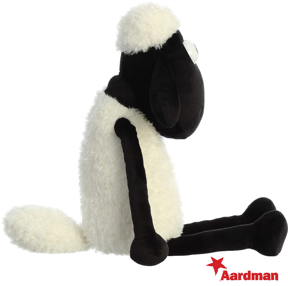 Aurora Shaun the Sheep plush shows long arms and legs for hugs