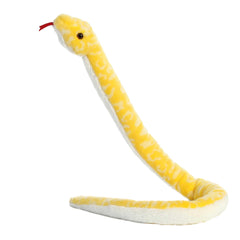 Aurora Playful Snake Albino Burmese Python 50in front view, soft cuddle buddy for imaginative play.