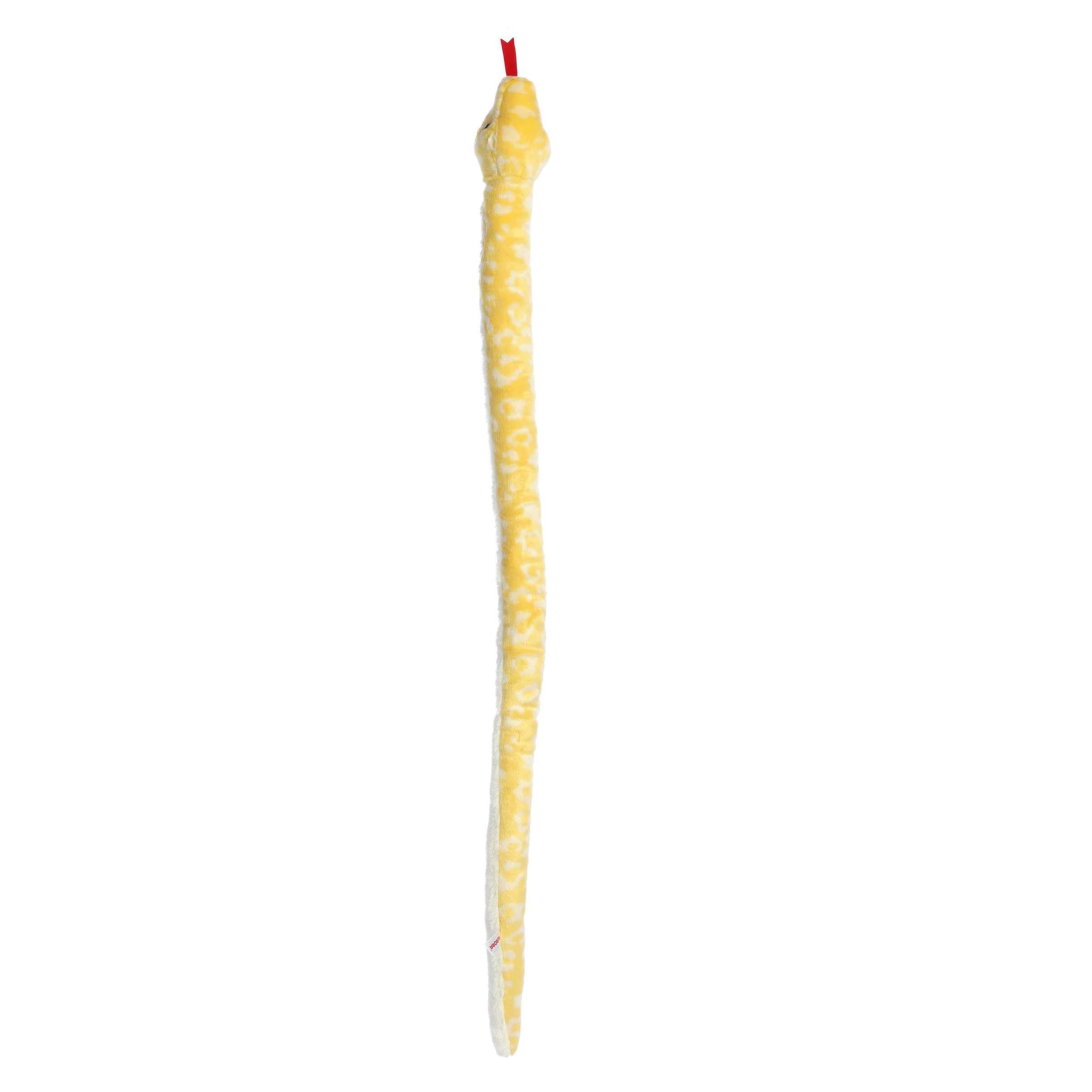 Aurora Playful Snake Albino Burmese Python 50in side view, adds wild charm to plush collections.
