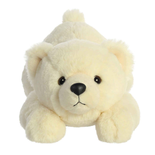 Aurora Polaris polar bear plush in a cuddle scene for imaginative play
