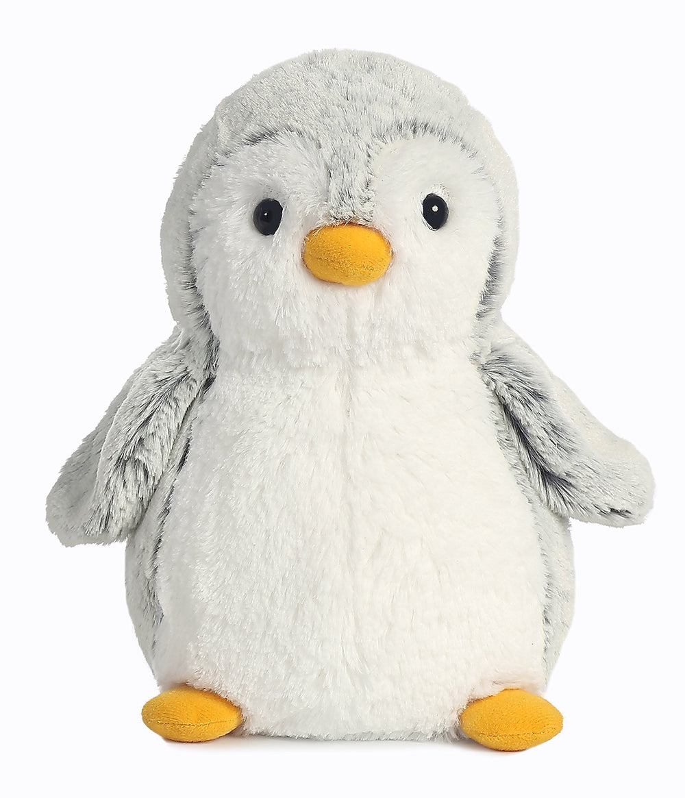 Aurora Pompom Penguin closeup face plush for comforting hugs