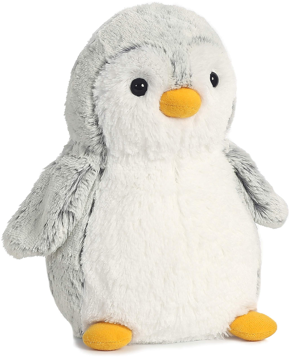 Aurora Pompom Penguin gray in hand, portable cuddle buddy