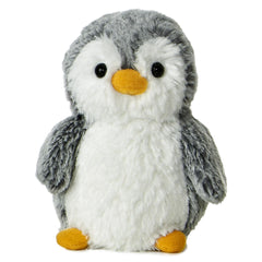 Aurora Pompom Penguin mini plush front view, cozy desk companion