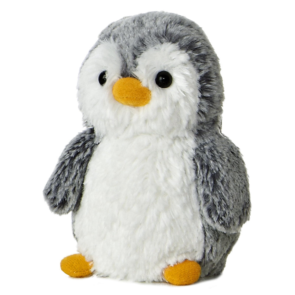 Aurora Pompom Penguin mini plush soft-fabric close-up with frosted texture