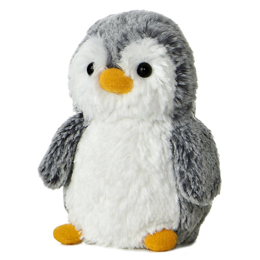 Aurora Pompom Penguin mini plush soft-fabric close-up with frosted texture