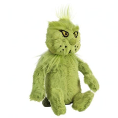 Aurora 7-inch Grinch Shoulderkin fits backpacks for quick cuddles