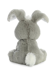 Aurora 8.5-inch floppy bunny grey, collectible plush with embroidered eyes.