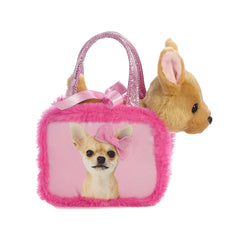 Aurora Pretty in Pink Fancy Pals plush with purse for dress-up play