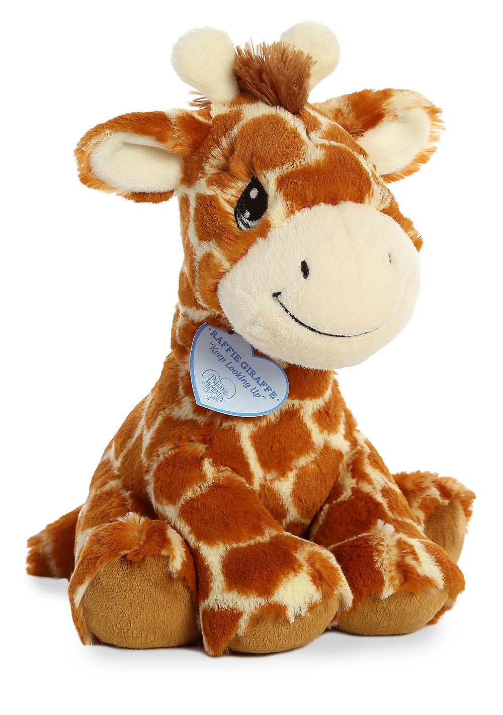 Aurora Raffie giraffe face plush offers gentle companionship and cuddly comfort.
