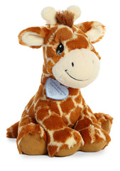 Aurora Raffie giraffe face plush offers gentle companionship and cuddly comfort.