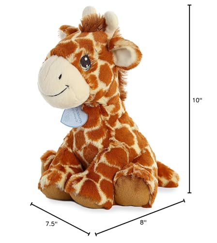 Aurora Raffie giraffe heart tag adds inspirational sentiment for gifts.