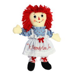 Aurora Raggedy Andy doll side view highlighting soft materials and snuggle appeal
