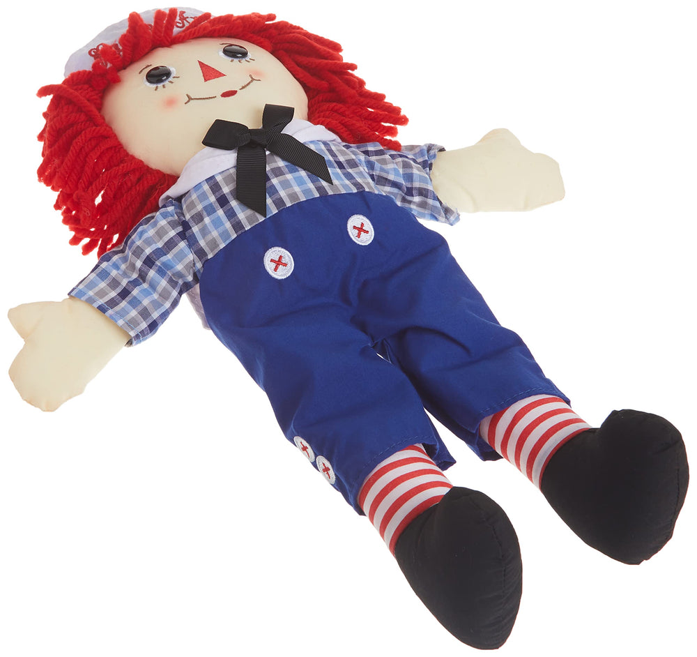 Aurora Raggedy Andy handcrafted stitching highlights durable, soft plush.