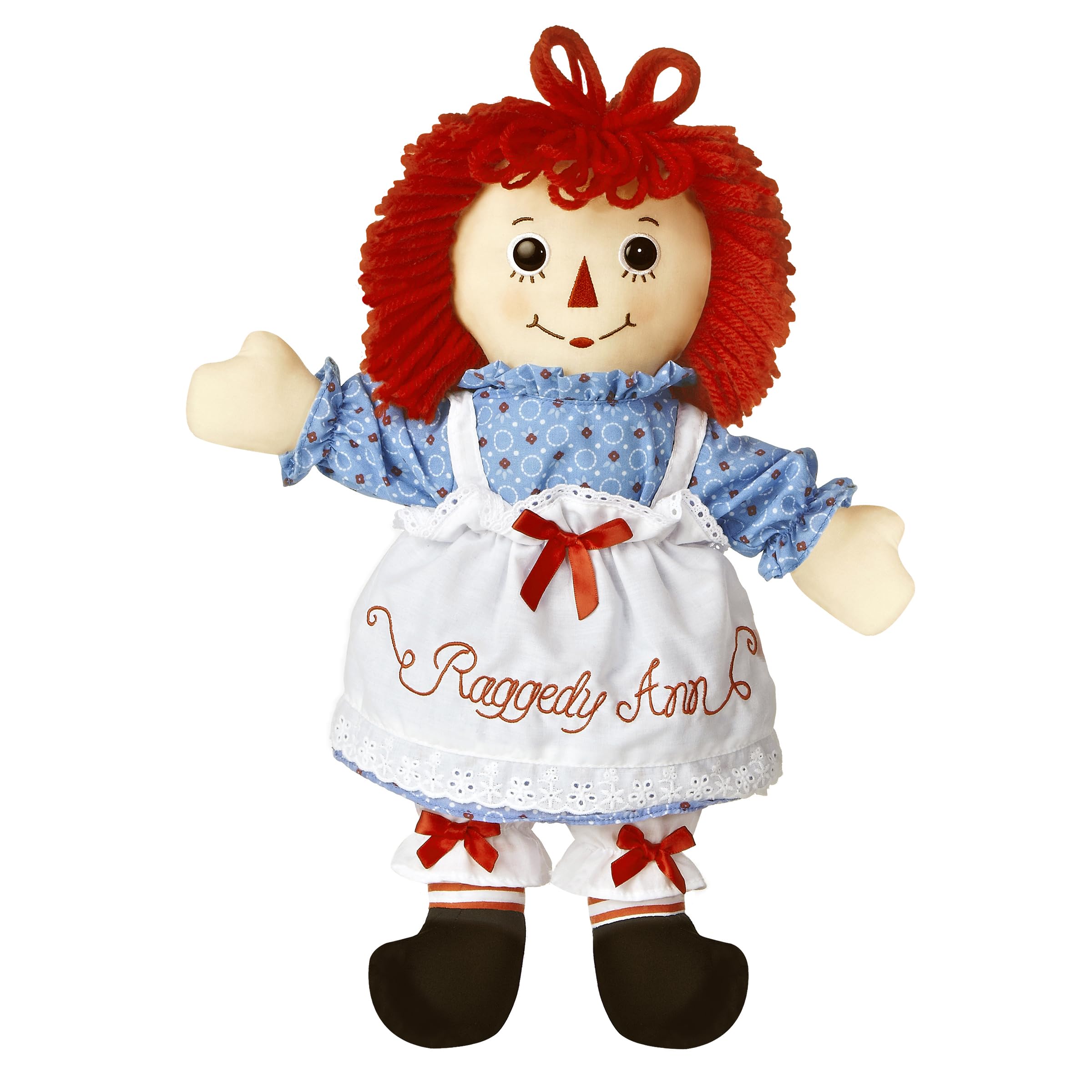 Aurora Raggedy Ann doll closeup showing vintage-inspired outfit for timeless play