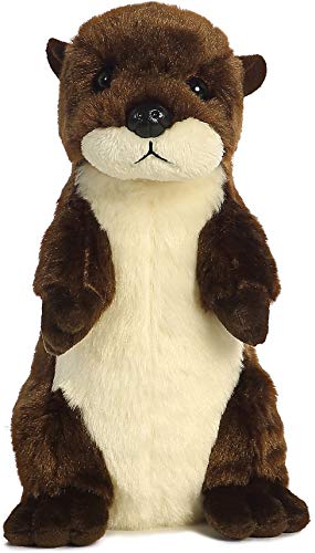 Aurora River Otter Mini Flopsie sits on belly for easy play.