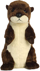 Aurora River Otter Mini Flopsie sits on belly for easy play.