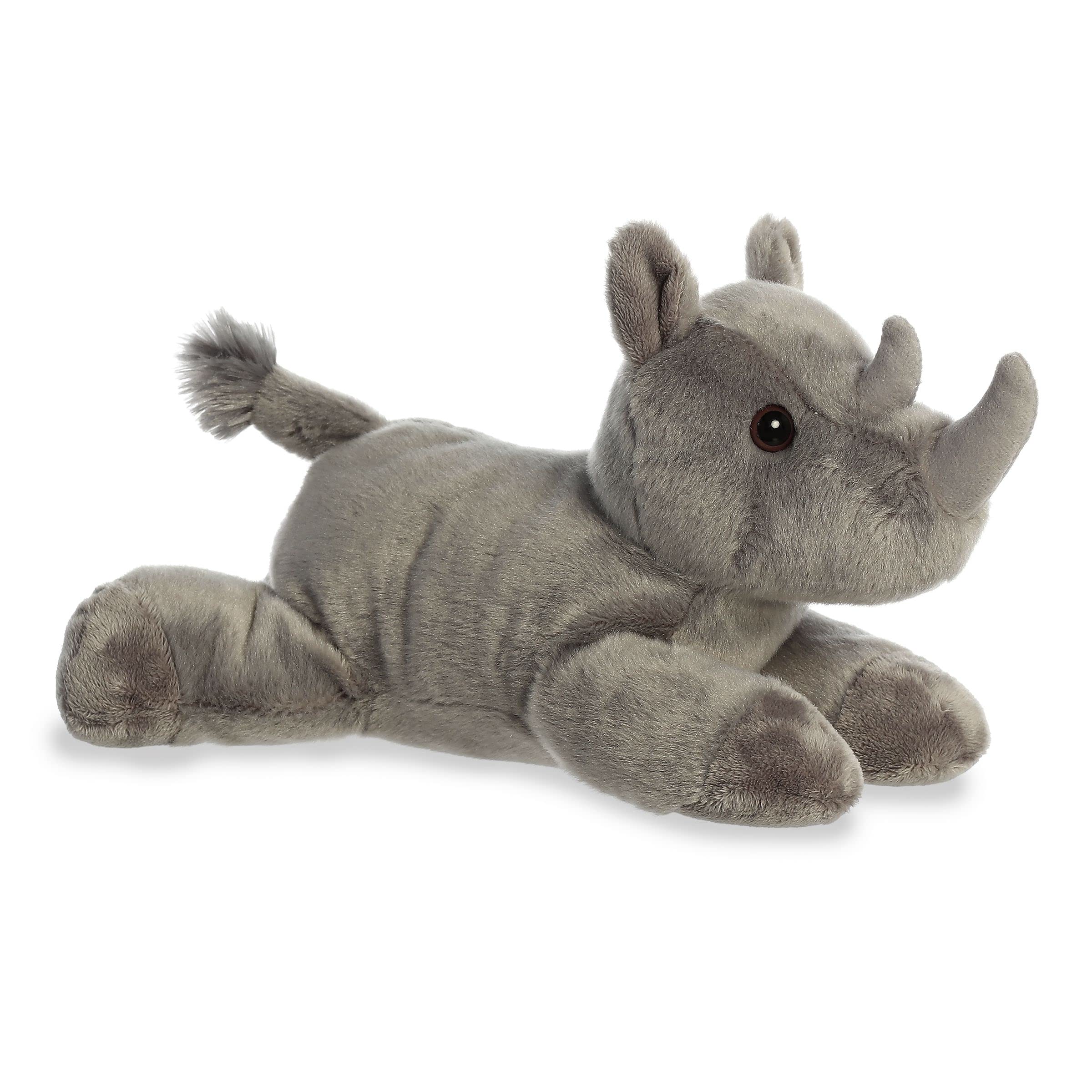 Aurora Rodney Rhino plush gray face detail for cozy snuggles.