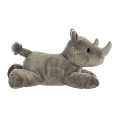 Aurora Rodney Rhino plush gray horns close-up showing charm.