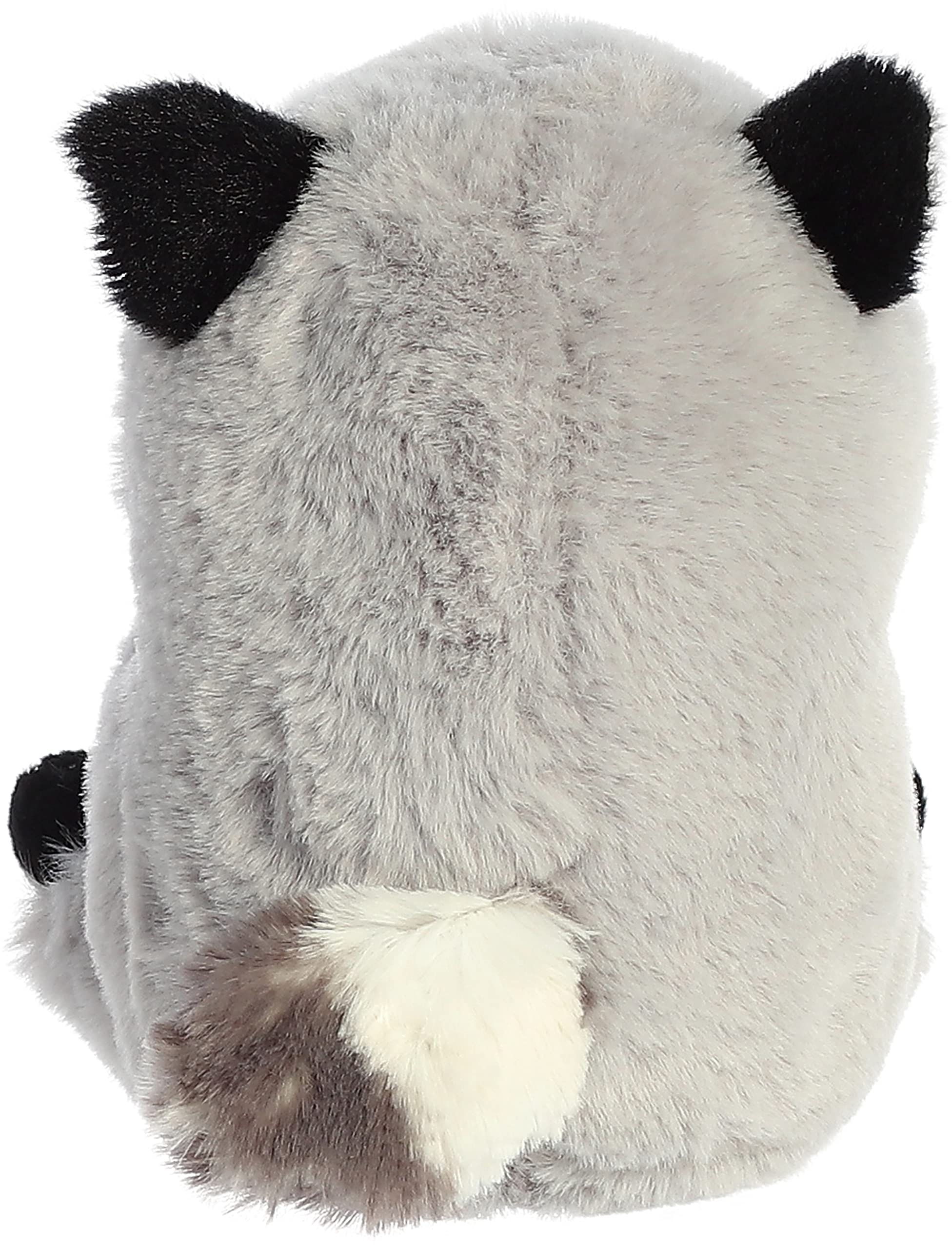Aurora Ripley Raccoon plush balances on its behind for playful display