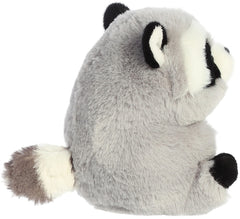 Aurora Ripley Raccoon plush with paws on tummy invites gentle hugs