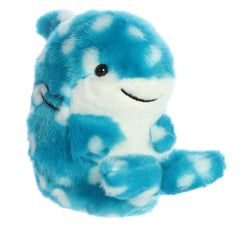 Aurora Willa Whale Shark Round Rolly Pet front view for travel-friendly cuddles.