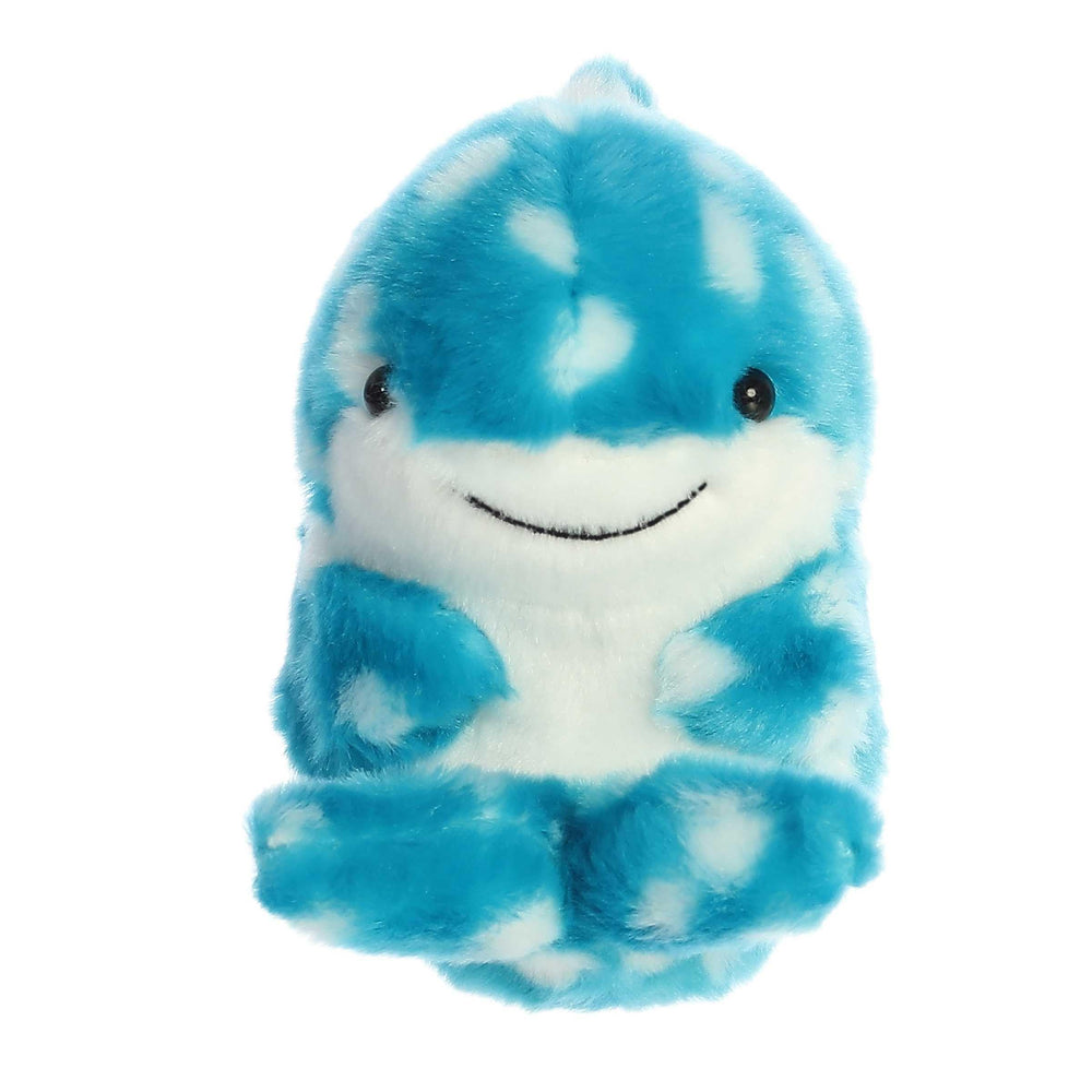Aurora Willa Whale Shark Round Rolly Pet rolling action promotes interactive play.